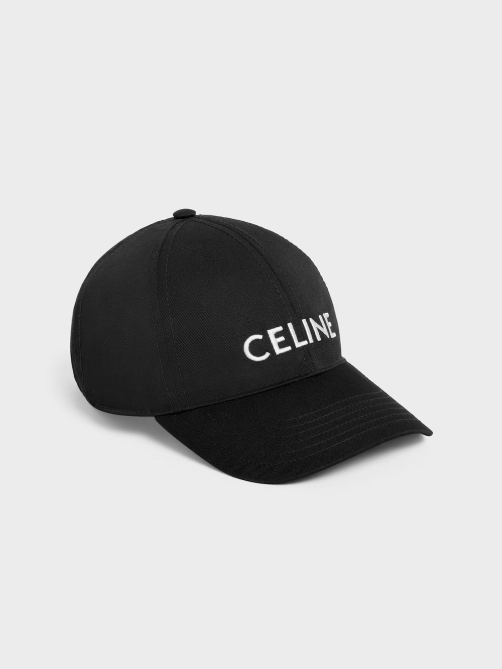 Celine Black Baseball Cap with White Logo